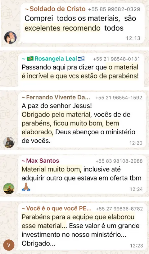 Depoimentos de alunos